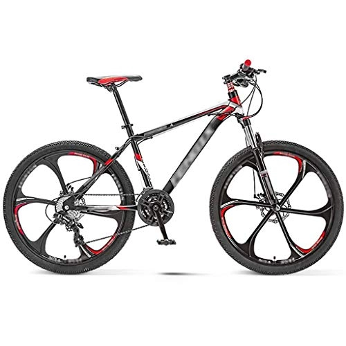 Mountain Bike : YXFYXF Dual Suspension Full Suspension Mountain Bike, 30-speed Adjustable Mountain Bike, Outdoor Light Road Bike, 24 / 26 Inch Whee. (Color : Red, Size : 24 inches)