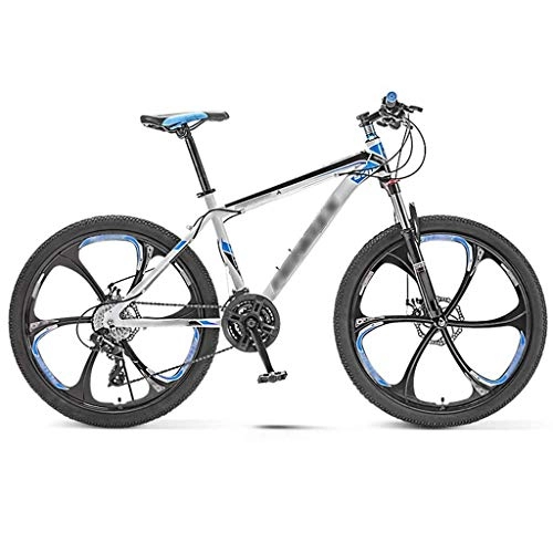 Mountain Bike : YXFYXF Dual Suspension Full Suspension Mountain Bike, 30-speed Adjustable Mountain Bike, Outdoor Light Road Bike, 24 / 26 Inch Whee. (Color : White, Size : 26 inches)