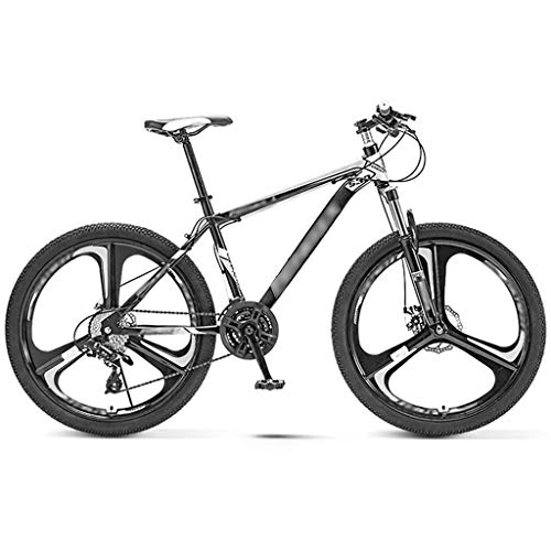 Mountain Bike : YXFYXF Dual Suspension Full Suspension Mountain Bike, Off-road Mountain Bikes, 30-speed Adjustable Road Bike, 3 Knife Wh. (Color : Black, Size : 24 inches)