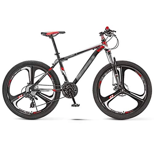 Mountain Bike : YXFYXF Dual Suspension Full Suspension Mountain Bike, Off-road Mountain Bikes, 30-speed Adjustable Road Bike, 3 Knife Wh. (Color : Red, Size : 24 inches)