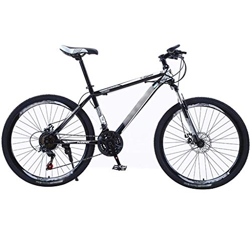 Mountain Bike : YXFYXF Dual Suspension Mountain Bike, Bicycle, Off-road Variable Speed Bicycles, 24 / 26 Inches, 21-speed, Unisex (Color :. (Color : Black, Size : 24 inches)