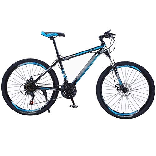 Mountain Bike : YXFYXF Dual Suspension Mountain Bike, Bicycle, Off-road Variable Speed Bicycles, 24 / 26 Inches, 21-speed, Unisex (Color :. (Color : Blue, Size : 24 inches)