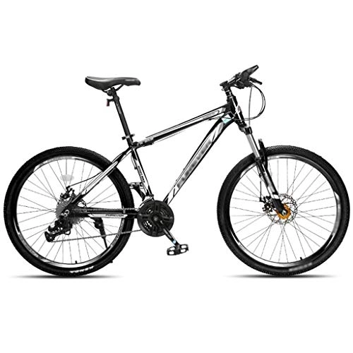 Mountain Bike : YXFYXF Dual Suspension Mountain Bike, Variable Speed Light Road Bike, Double Shock Absorption Off-road, 24-speed, 24 / 26 (Color : Black, Size : 24 inches)
