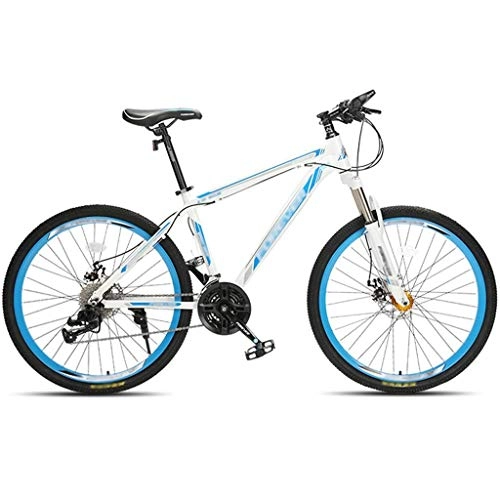 Mountain Bike : YXFYXF Dual Suspension Mountain Bike, Variable Speed Light Road Bike, Double Shock Absorption Off-road, 24-speed, 24 / 26 (Color : Blue, Size : 26 inches)