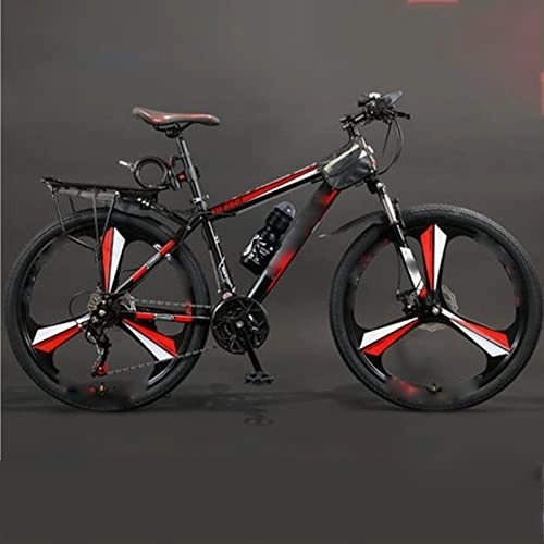 Mountain Bike : YXGLL 24 27 Speed Bicycle Frame Full Suspension Mountain Bike, 26 Inch Double Shock Absorption Bicycle Mechanical Disc Brakes Frame (red 27 speed)