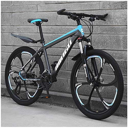Mountain Bike : YZ-YUAN 24 Inch Mountain Bikes, Mens Women Carbon Steel Bicycle, Drivetrain All Terrain Mountain Bike with Dual Disc Brake,