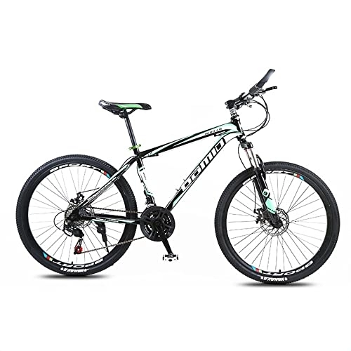 Mountain Bike : zcyg 21 Speeds Mountain Bike, 24 / 26 Inch Wheels, With Disc Brake, Light Weight For Men Mens Bikes(Size:24inch, Color:Black+Green)