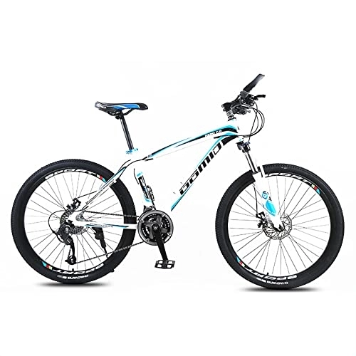 Mountain Bike : zcyg 21 Speeds Mountain Bike, 24 / 26 Inch Wheels, With Disc Brake, Light Weight For Men Mens Bikes(Size:24inch, Color:White+Blue)