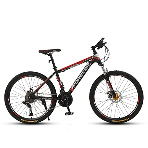 Mountain Bike : zcyg 26 Inch Mountain Bike, 21 Speed Bicycle, Full Suspension MTB Cycling Road Racing With Anti-Slip Double Disc Brake For Men Women(Size:A, Color:Black+Red)