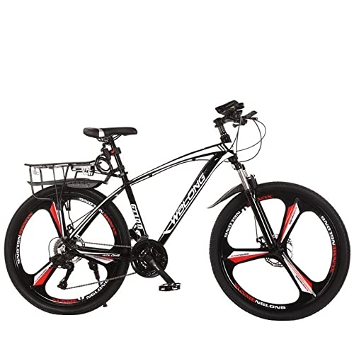Mountain Bike : zcyg 26 Inch Mountain Bike 21 Speed MTB Bicycle, Dual-Disc Brake For Men Womens Bikes(Size:Three-knife wheel, Color:Black+White)