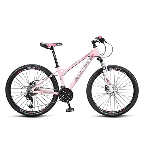 Mountain Bike : zcyg 26 Inch Mountain Bike 27 Speeds, Lock-Out Suspension Fork, Aluminum Frame For Men Women Mens MTB Bicycle Adlut Bike(Color:Pink)
