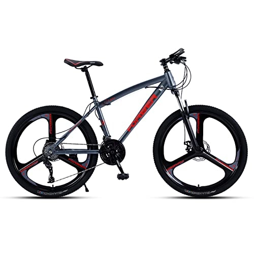 Mountain Bike : zcyg Adult Mountain Bike, 24 / 26 Inch Wheel, 21 Speeds With Disc Brake Lightweight High Carbon Steel Frame For Men Women(Size:26inch, Color:Gray)