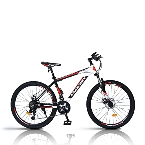 Mountain Bike : zcyg Mountain Bike, 24 Speeds, Aluminum Frame 26 Inch Wheel, With Disc-Brake For Men Women Men's MTB Bicycle(Color:Black+Red)