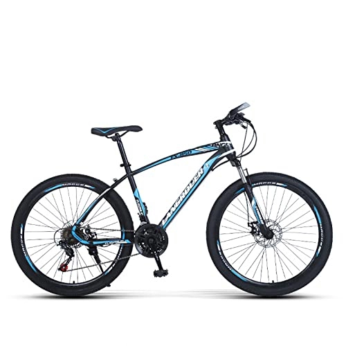 Mountain Bike : zcyg Mountain Bike, 26 Inch, 21-Speed, Lightweight, Shock-absorbing Bicycle Outdoor Cycling Bicycle(Size:A, Color:Black+Blue)