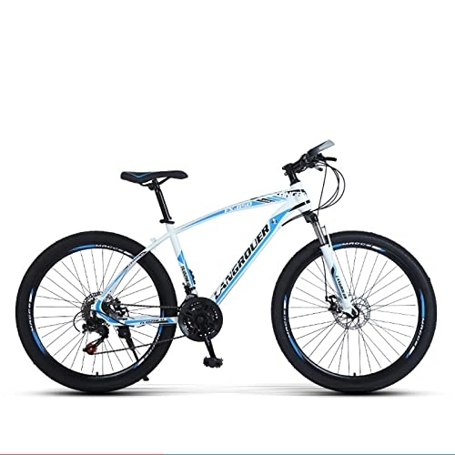 Mountain Bike : zcyg Mountain Bike, 26 Inch, 21-Speed, Lightweight, Shock-absorbing Bicycle Outdoor Cycling Bicycle(Size:A, Color:White+Blue)
