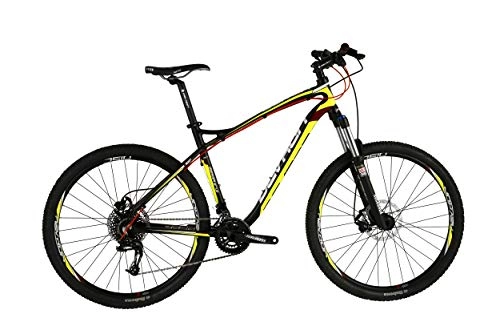 Mountain Bike : Zegra D5, 7 27.5 Inch 49 cm Men 20SP Hydraulic Disc Brake Black / Yellow