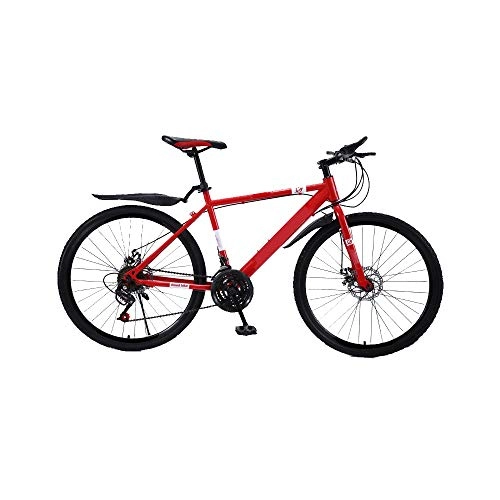 Mountain Bike : ZHANGXIAOYU Adult mountain bike wheel off-road bicycle double disc integrally bicycle shift (Color : Red, Size : S)