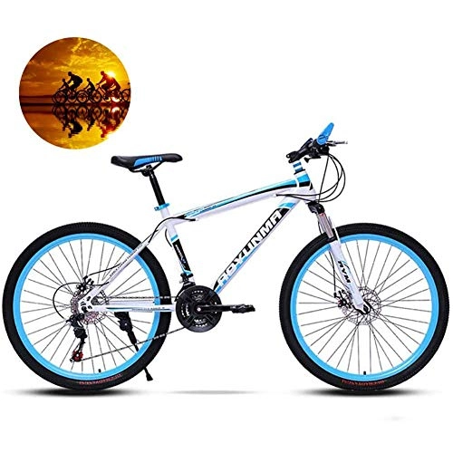 Mountain Bike : ZHIPENG 24 / 26 Inch 21-Speed Mountain Bike Bicycle Adult Student Outdoors Sport Cycling Road Bikes Exercise Bikes Hardtail Mountain Bikes Carbon Steel Full Suspension, Blue, 26 inches