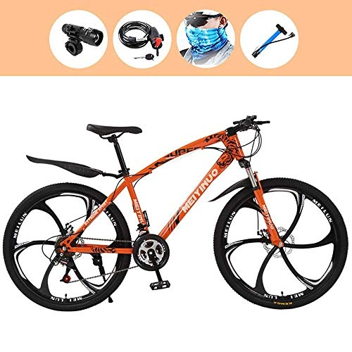 Mountain Bike : ZHIPENG Mountain Bike, Full Suspension Mountain Bicycle, Folding Bikes for Adults, Mountain Bike, Adult Bike, Adult Mountain Bike, 21Speed, Orange