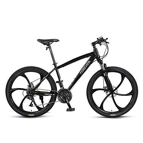 Mountain Bike : ZHIPENG Speed Men's Mountain Bike Double Disc Brake 26 Inches All-Terrain City Bikes Adults Only Outdoor Cycling Hard Tail Front Suspension, Black