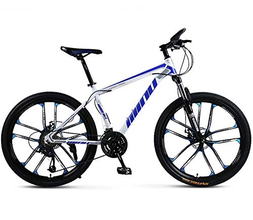 Mountain Bike : ZJMWQ Mountain Bike 2426-Inch 30-Speed Men'S Mountain Bicycle High-Carbon Steel Hard-Tail With Front Suspension Adjustable Seat, Disc Brake For Boys And Girls 120kg Load, 10knife-26