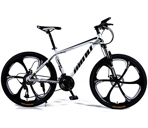 Mountain Bike : ZJMWQ Mountain Bike 2426-Inch 30-Speed Men'S Mountain Bicycle High-Carbon Steel Hard-Tail With Front Suspension Adjustable Seat, Disc Brake For Boys And Girls 120kg Load, 6knife-24