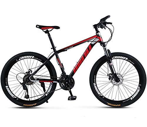 Mountain Bike : ZJMWQ Mountain Bike 2426-Inch 30-Speed Men'S Mountain Bicycle High-Carbon Steel Hard-Tail With Front Suspension Adjustable Seat, Disc Brake For Boys And Girls 120kg Load, Spoke-26
