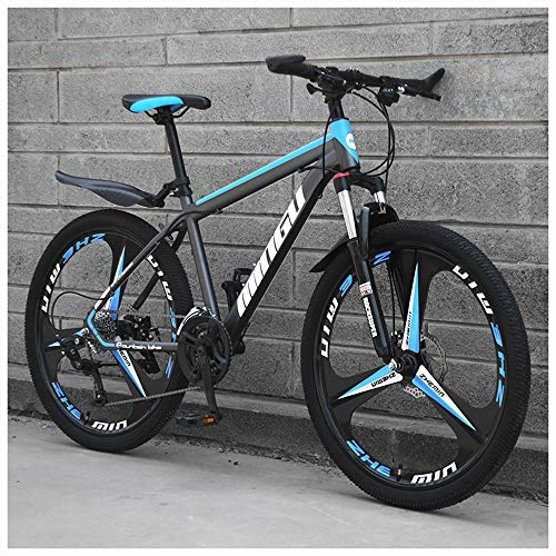 Mountain Bike : ZMCOV Unisex Adult Mountain Bike, High-Carbon Steel Hardtail MTB, Damping Bicycle Adjustable Seat, 3 Spoke, 24 Speed, 24Inch