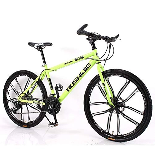Mountain Bike : ZMJY Bicycle, Adult 26 Inch 24 Speed Adjustable City Bicycle Double Disc Brake Aluminum Frame Road Bike Mountain Bike, Green