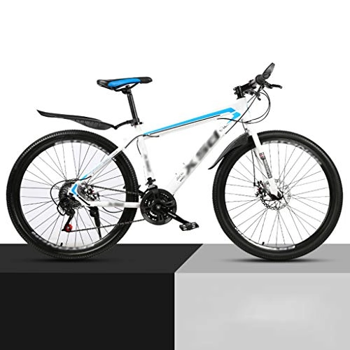 Mountain Bike : ZRN Mountain Bike Bicycle, High-carbon Steel Frame, Dual Disc Brake, Leisure Bicycle, Women's and Men's Bicycle, Commuter Bike