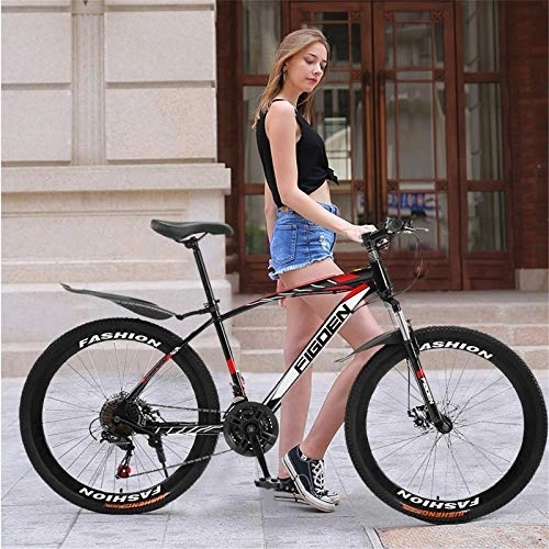 Mountain Bike : ZSMLB Adult Road Bikes Mountain Bikes26in Carbon Steel Mountain Bike s21 Speed Bicycle Suspension Fork Anti-Slip Bicycle with Dual Disc Brake and High Carbon Steel Frame Urban Road Bikes for