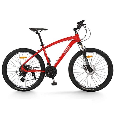 Mountain Bike : ZTIANR 24" 26" Mountain Bicycle, 24 / 27 Speed Mountain Bike Adult Double Disc Brake Speed Bicycle, Red, 26 inch 27 speed