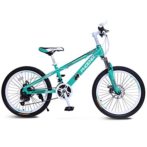 Mountain Bike : ZTIANR Mountain Bicycle, 20 / 22 Inch Male And Female Variable Speed Children's Bicycle Bicycle Banner Wheel Student Mountain Bike, Green, 20 inches
