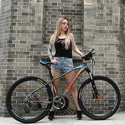 Mountain Bike : ZTIANR Mountain Bicycle, 27 / 30 Speed Bicycle 27.5 Inch Imitation Carbon Fiber Bicycle Adult Aluminum Alloy Frame Oil Dish Top Version, Blue, 27 speed