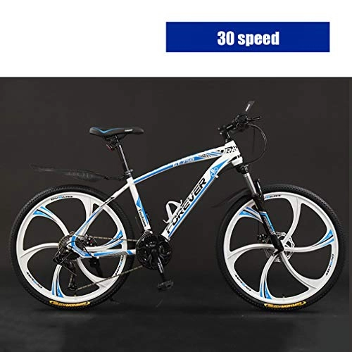 Mountain Bike : zxcvb 30-Speed Outroad Bicycles for Men's, High-carbon Steel Hardtail Mountain Bike, 24 / 26 inch Adult Bike, Five Cutter Wheel, Front Suspension Exercise Bikes