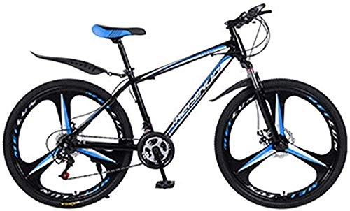 Mountain Bike : ZXL Mountain Bikes, Outroad Bike 21 Speed 26 inch Full Suspension MTB Dual Disc Brake Steel Frame Suspension Cycling Sports Outdoors-Blue White, Blue
