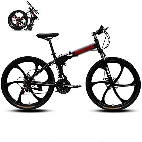 Mountain Bike : ZYLE 26 inch mountain bike, suitable from 160 to 185 cm, disc brake, 24 speed gears, fork suspension, Boys Bike & men's bicycle (Color : Black)