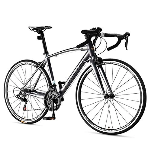Road Bike : 16 Speed Road Bike, Men Women Road Bicycle, Aluminum Frame Ultra-Light Bicycle, 700 * 25C Wheels, Perfect For Road Or Dirt Trail Touring, Silver, Advanced