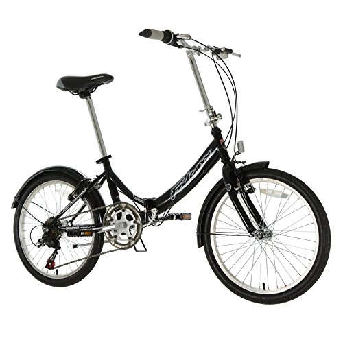 Road Bike : 20" Foldaway Folding BIKE - Collapsible Steel Bicycle FALCON (Adults) in BLACK