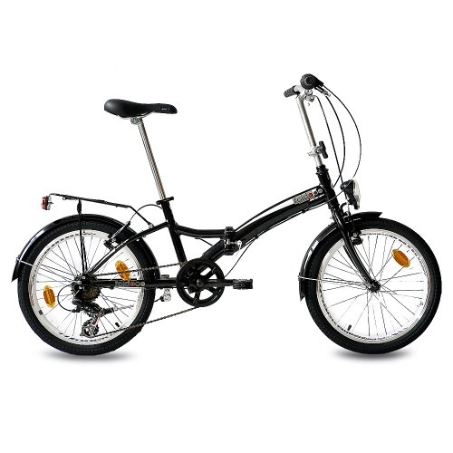 Road Bike : 20" FOLDING BIKE ALLOY CITY BIKE FOLDO 6 speed SHIMANO Unisex black (s) - (20 inch)