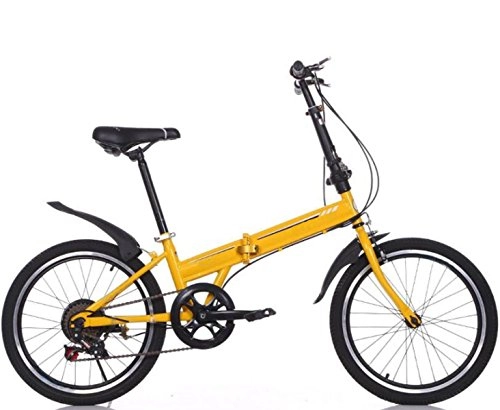 Road Bike : 20-inch Folding Bike Speed Bicycle Mountain Bike Children Bicycle Bicycle Women Cycling, Yellow-20in