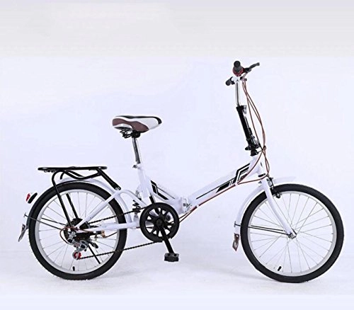 Road Bike : 20-inch Folding Speed-changing Bicycle Road Bike Adults Adults And Students Leisure Bicycles Bicycles, White-20in