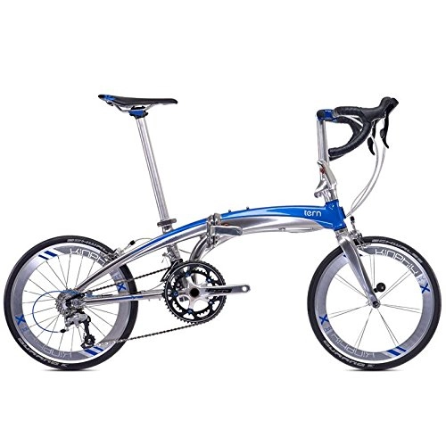 Road Bike : 2015 Tern Unisex Verge X18 Folding Bike Chrome Cobalt Blue