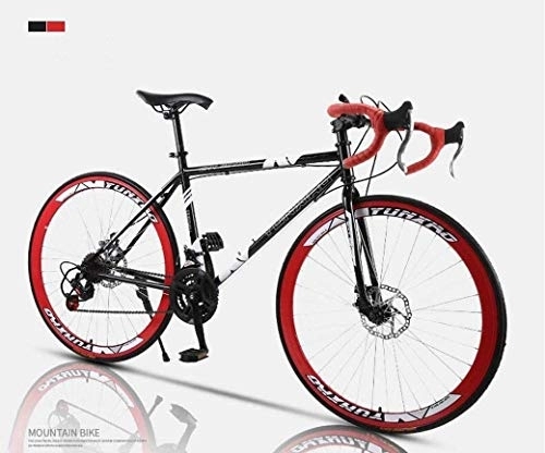 Road Bike : 24-Speed 26 Inch Bikes, Road Bicycle, Double Disc Brake, High Carbon Steel Frame, Road Bicycle Racing, Men's And Women Adult (Color : G)