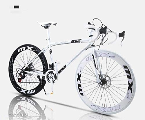 Road Bike : 24-Speed 26 Inch Bikes, Road Bicycle, Double Disc Brake, High Carbon Steel Frame, Road Bicycle Racing, Men's And Women Adult, (Color : Z)