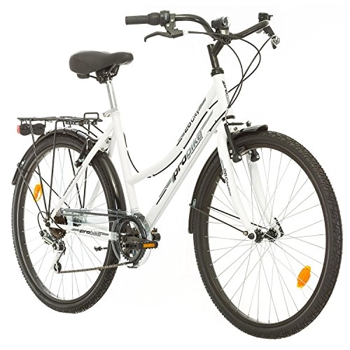 Road Bike : 26" coll Probike 26 City bike 18-speed urbane Unisex White 455mm