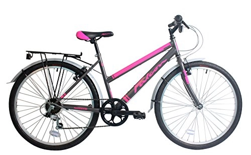 Road Bike : 26" Expression Hybrid BIKE - Mountain Bicycle FALCON (Woman) SILVER Luggage Rack