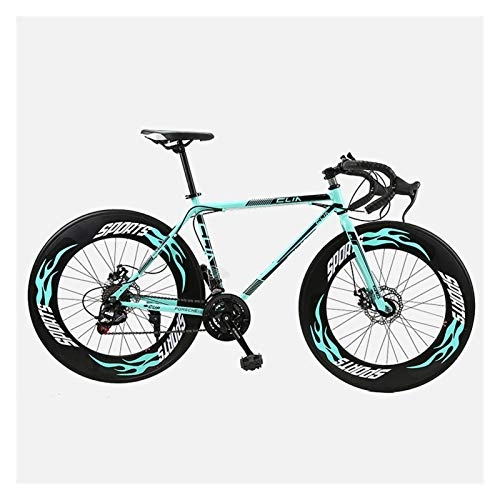 Road Bike : 26 Inch 27 Speed Carbon Steel Road Bike 700C Wheels Disc Brake for Adult (Color : Bianchi Black, Size : 27 speed)