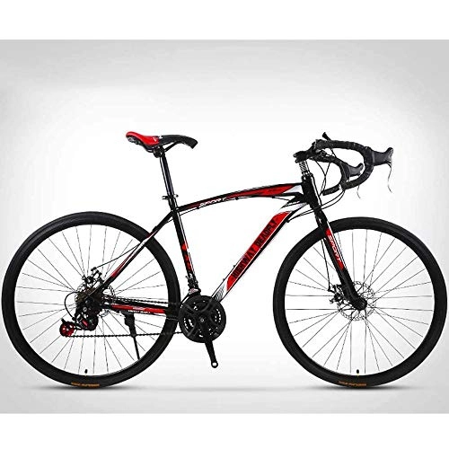 Road Bike : 26-Inch Road Bicycle, 24-Speed Bikes, Double Disc Brake, High Carbon Steel Frame, Road Bicycle Racing, Black