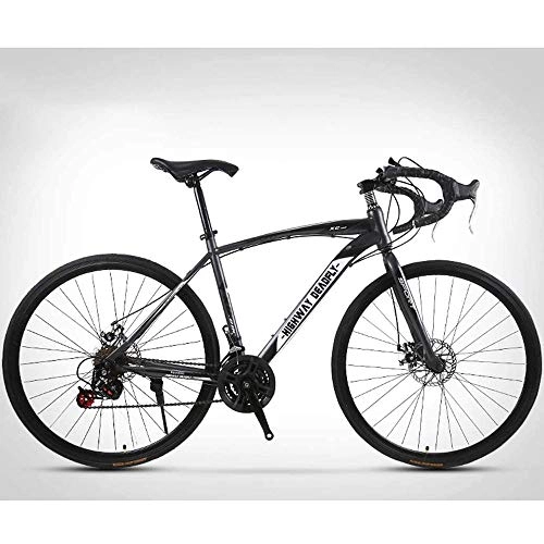Road Bike : 26-Inch Road Bicycle, 24-Speed Bikes, Double Disc Brake, High Carbon Steel Frame, Road Bicycle Racing, Gray